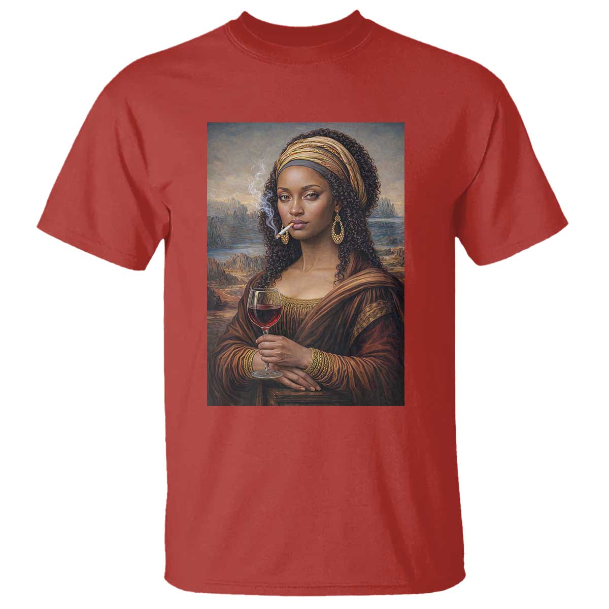 Funny Black Mona Lisa T Shirt Melanin Queen Black History Month