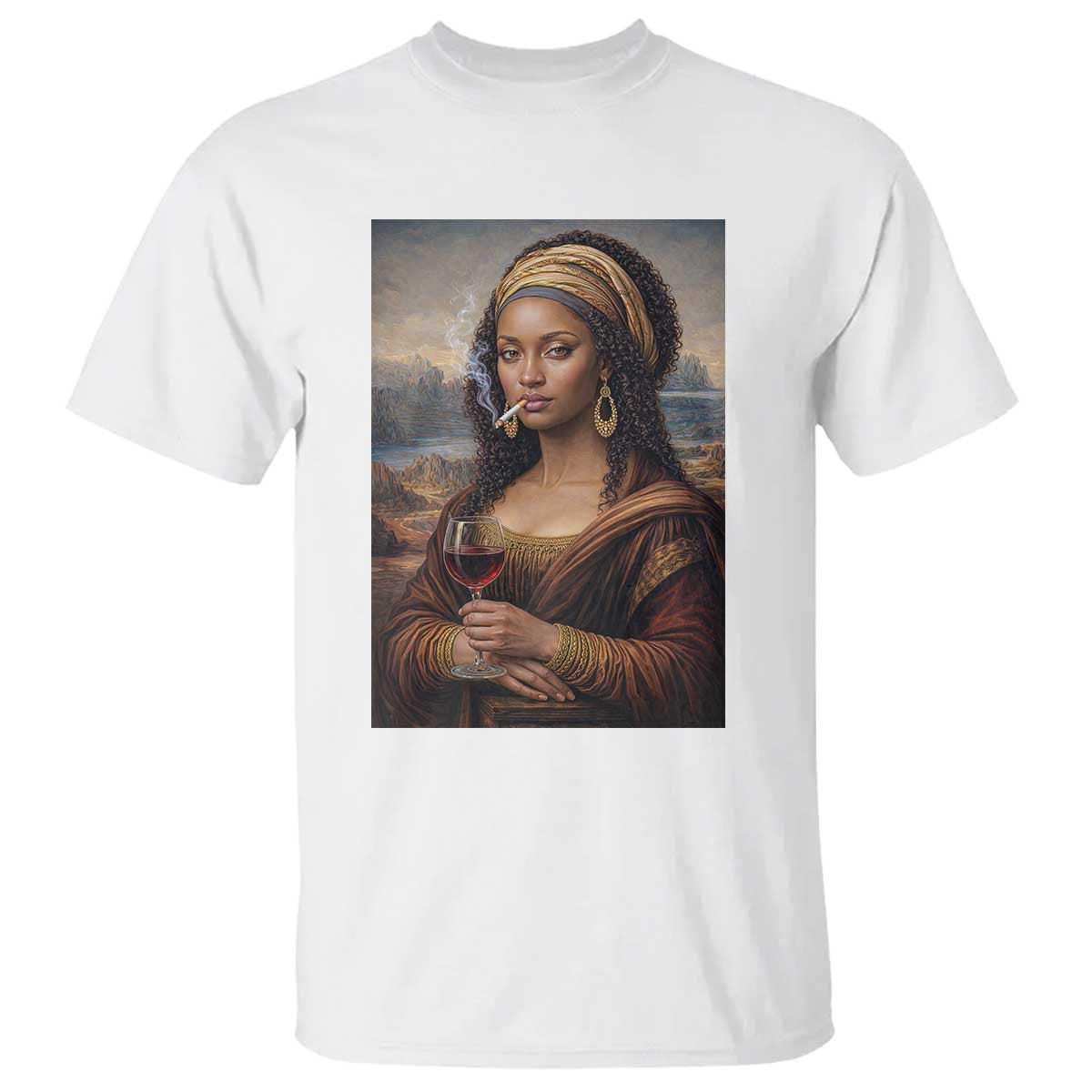 Funny Black Mona Lisa T Shirt Melanin Queen Black History Month