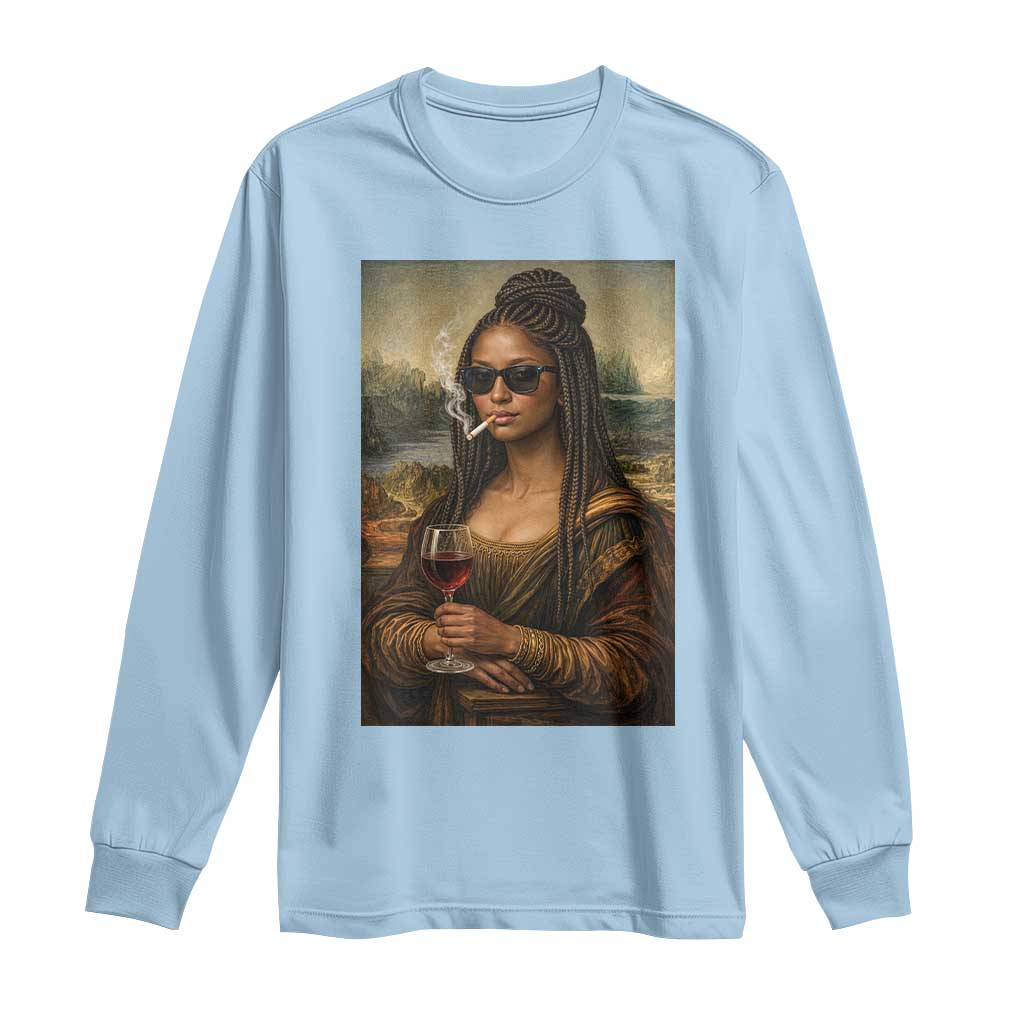 Black Mona Lisa African American Long Sleeve Shirt Black History Month