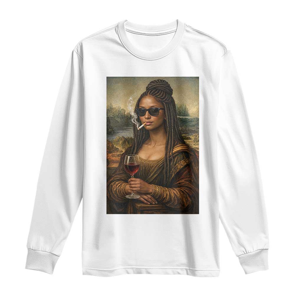 Black Mona Lisa African American Long Sleeve Shirt Black History Month