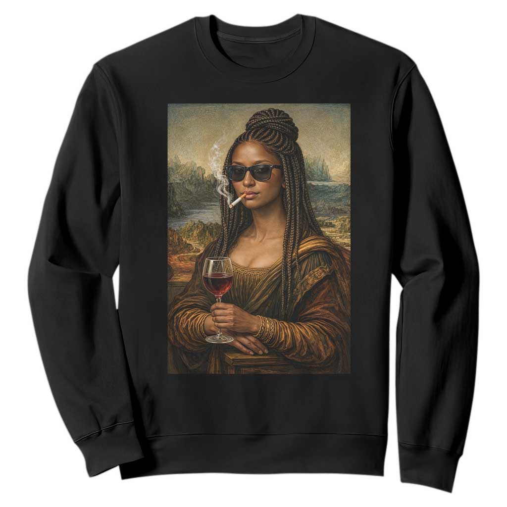 Black Mona Lisa African American Sweatshirt Black History Month