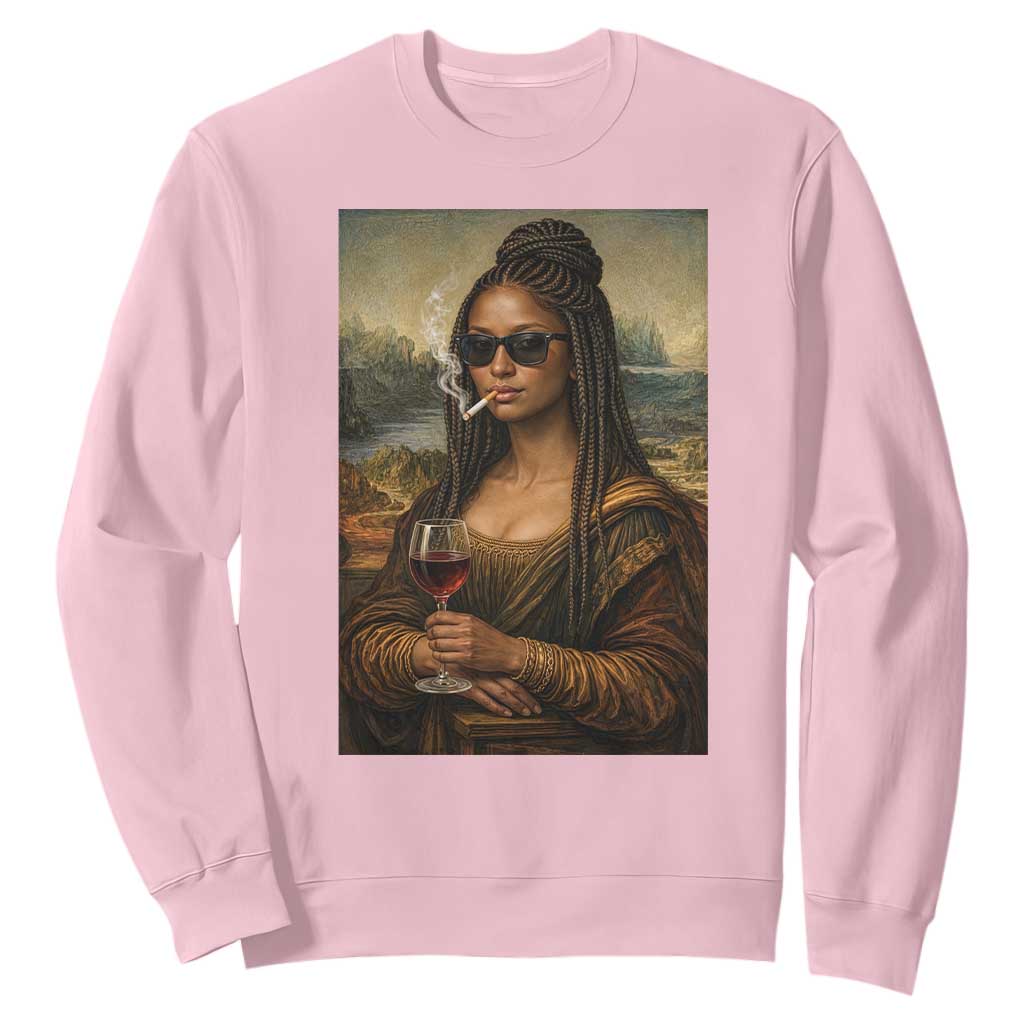 Black Mona Lisa African American Sweatshirt Black History Month