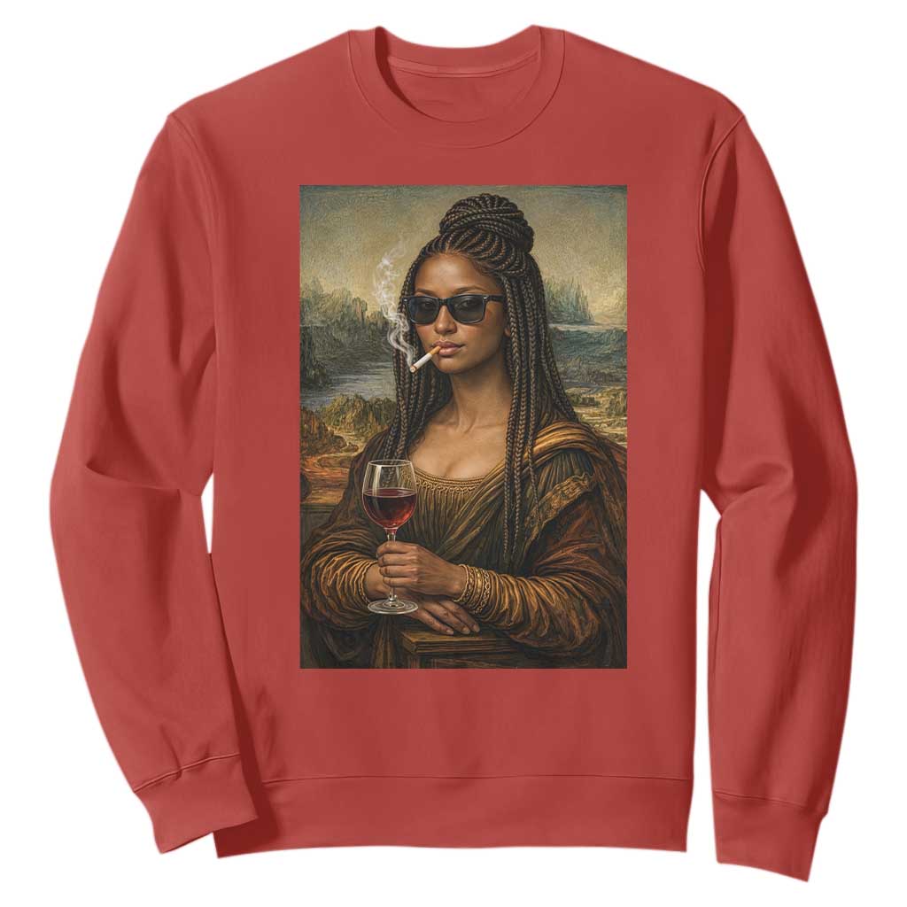 Black Mona Lisa African American Sweatshirt Black History Month