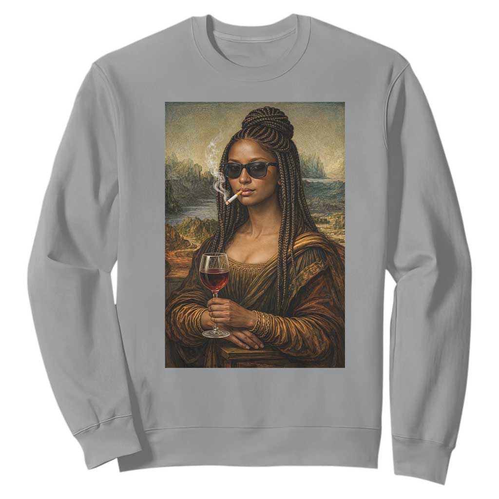 Black Mona Lisa African American Sweatshirt Black History Month