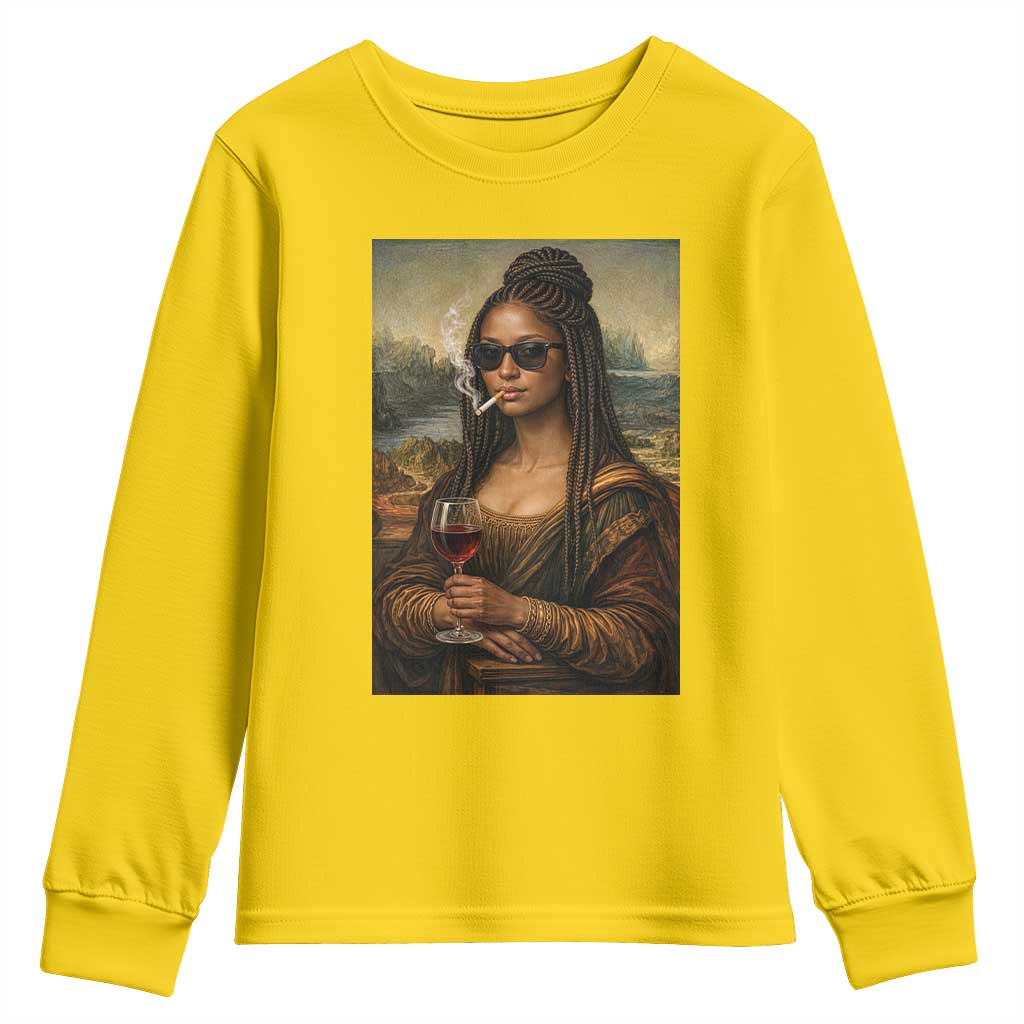 Black Mona Lisa African American Youth Sweatshirt Black History Month