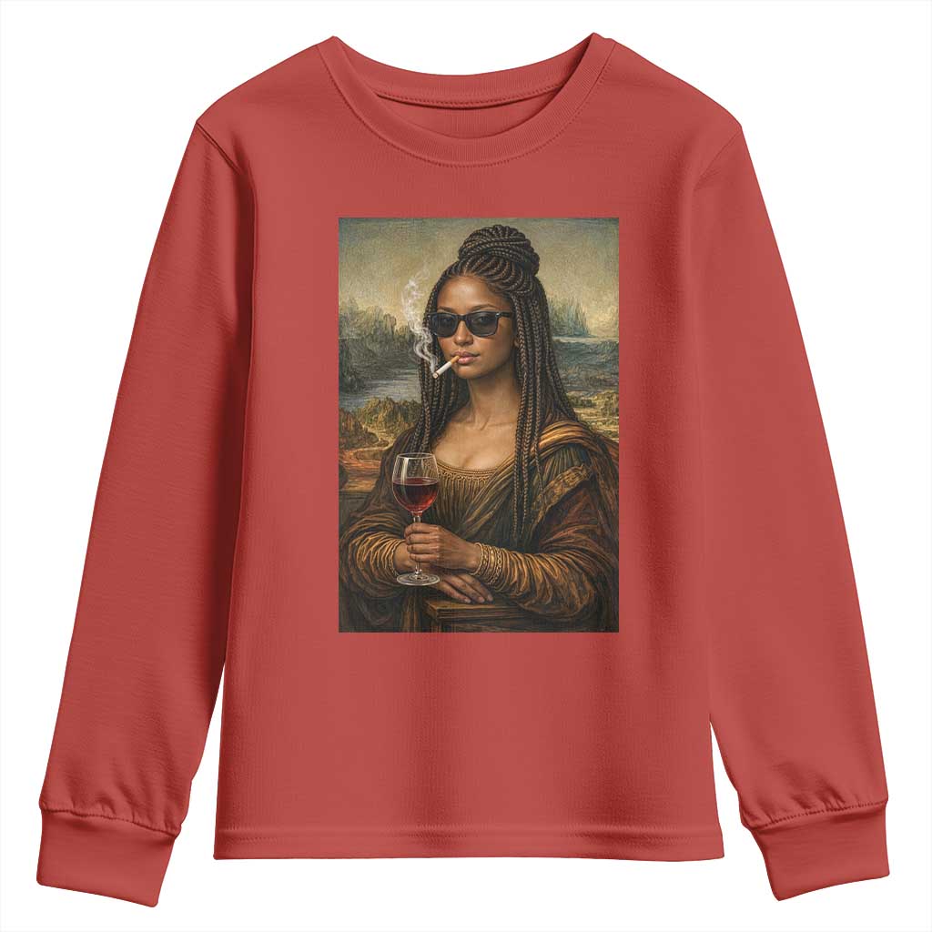 Black Mona Lisa African American Youth Sweatshirt Black History Month