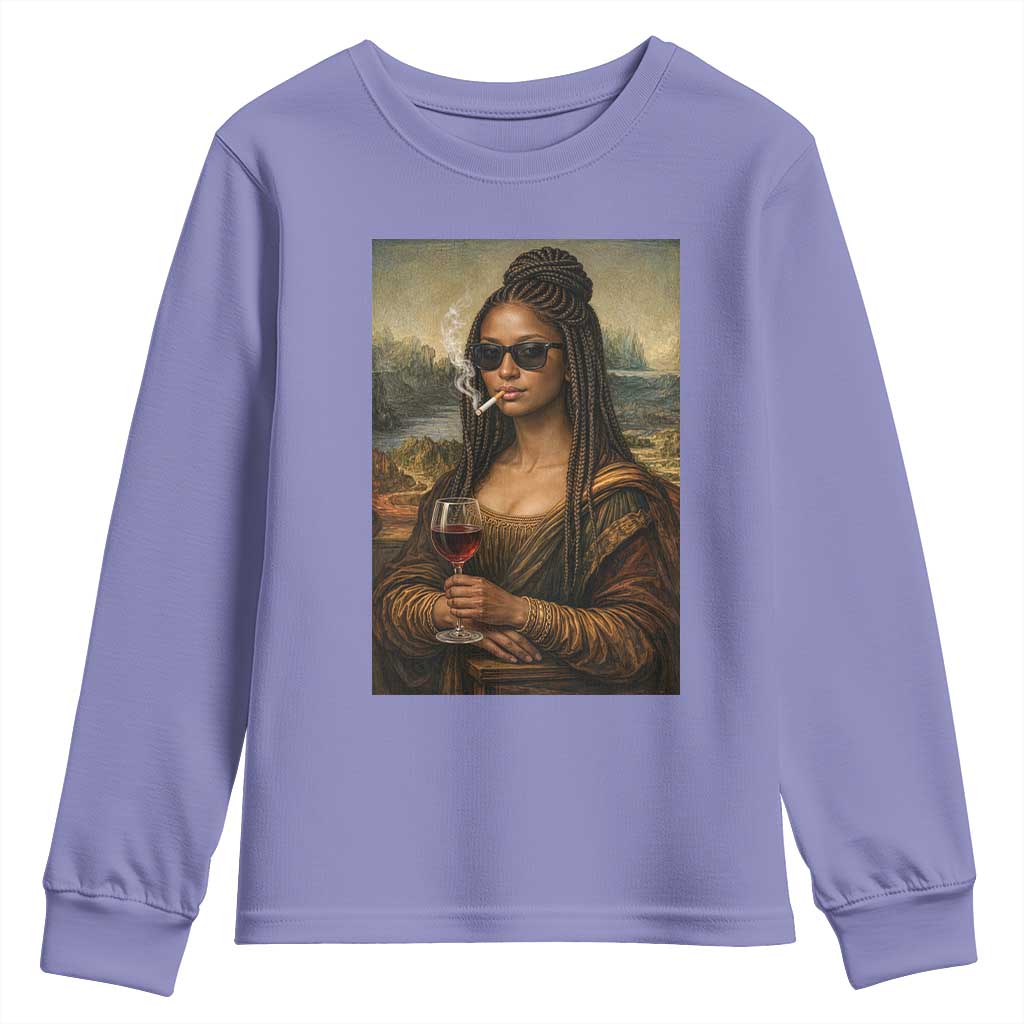 Black Mona Lisa African American Youth Sweatshirt Black History Month