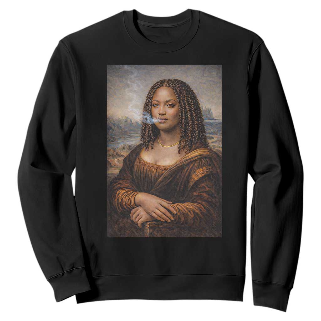 Funny Black Mona Lisa Sweatshirt African American Pride