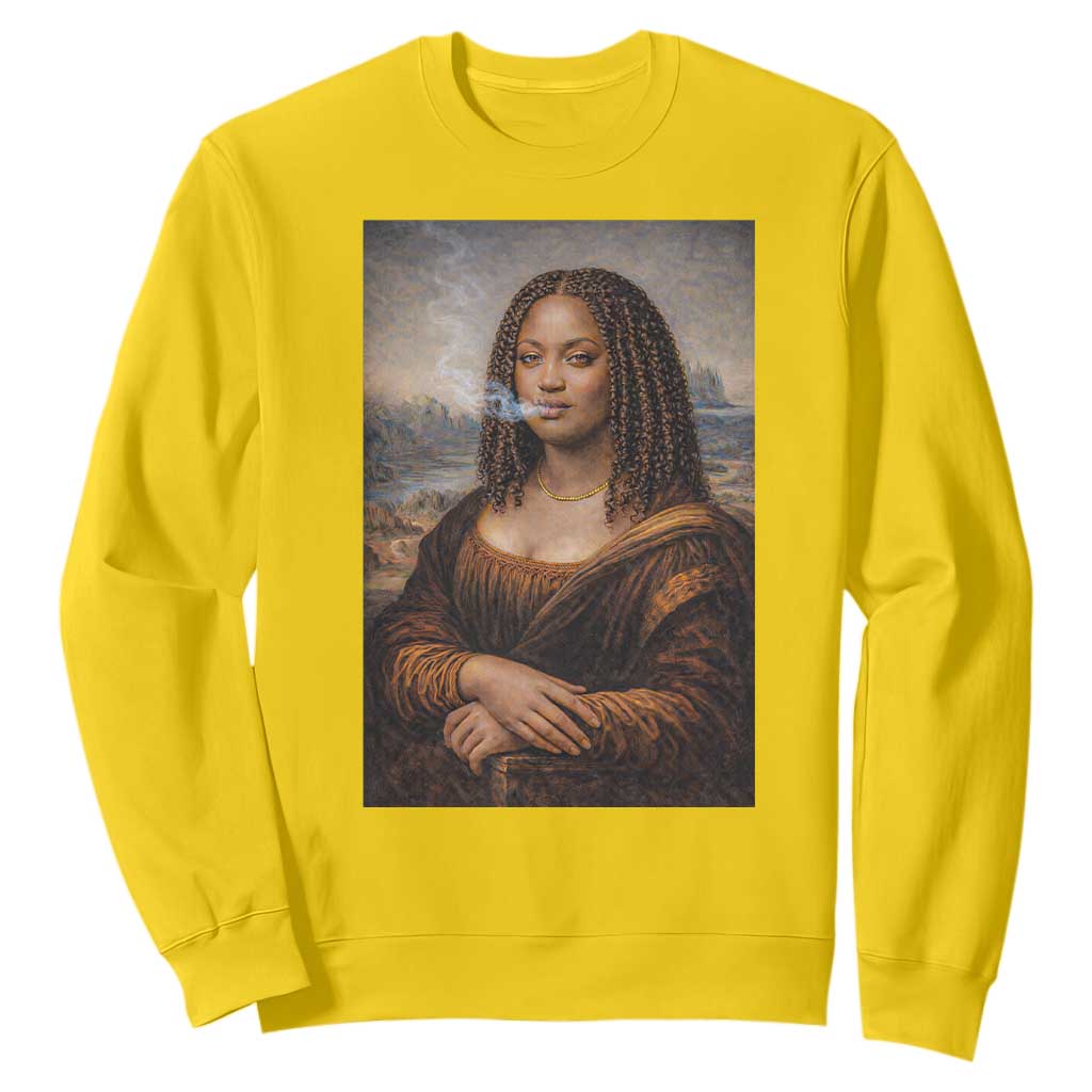 Funny Black Mona Lisa Sweatshirt African American Pride