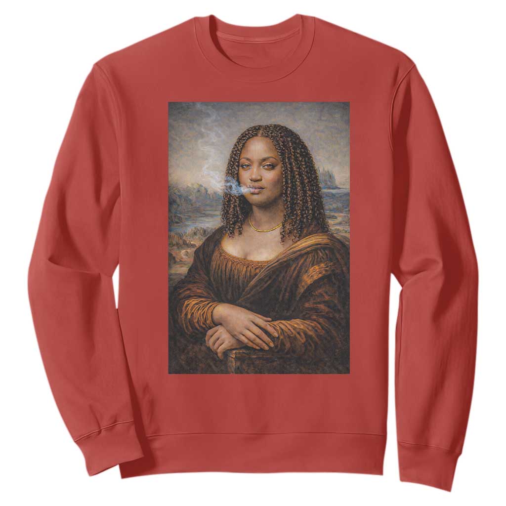 Funny Black Mona Lisa Sweatshirt African American Pride