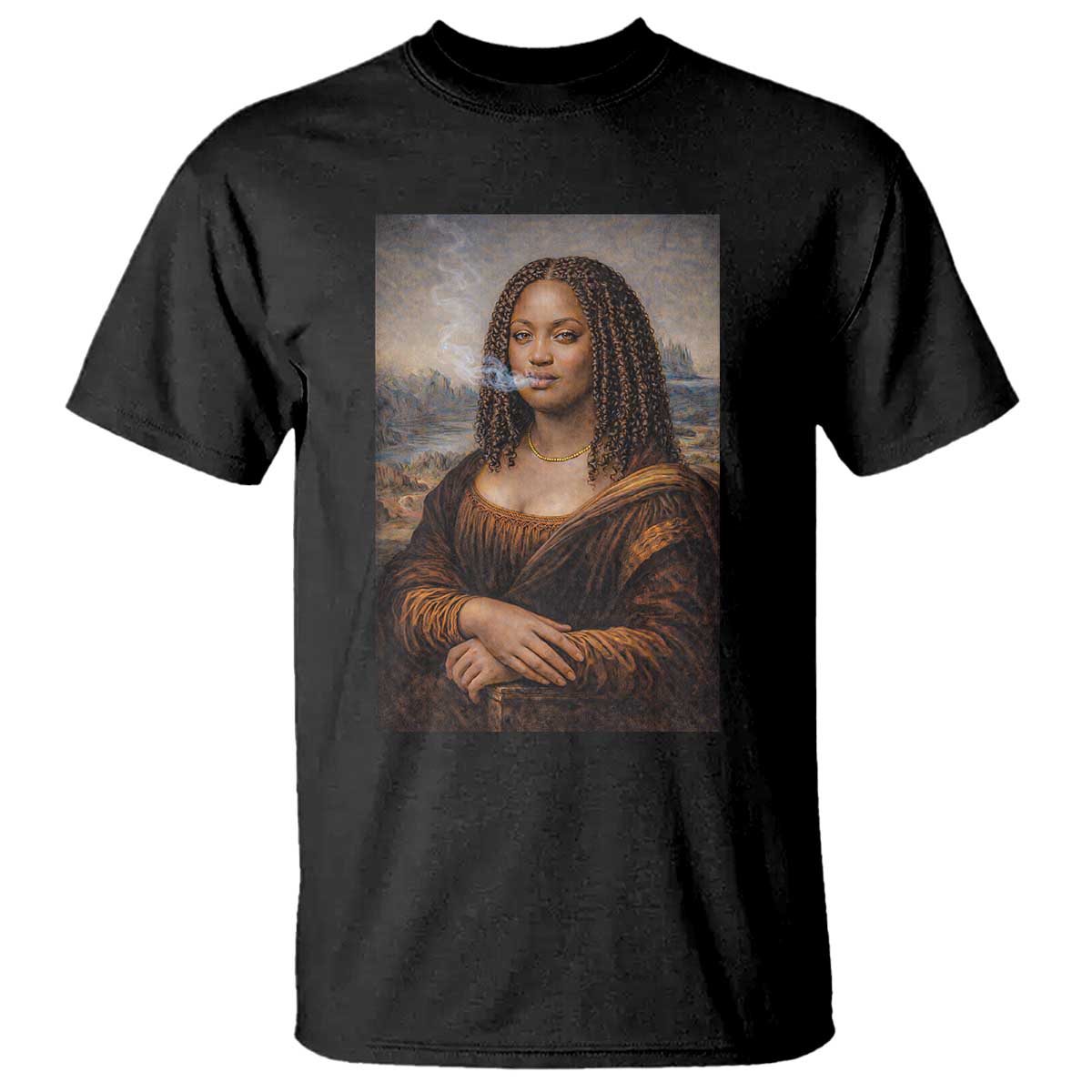 Funny Black Mona Lisa T Shirt African American Pride