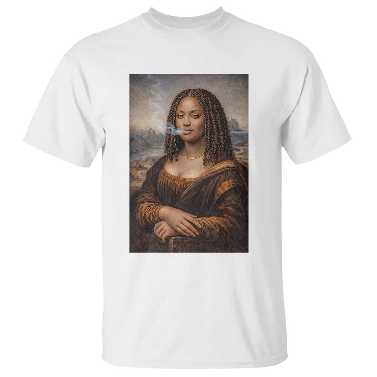 Funny Black Mona Lisa T Shirt African American Pride