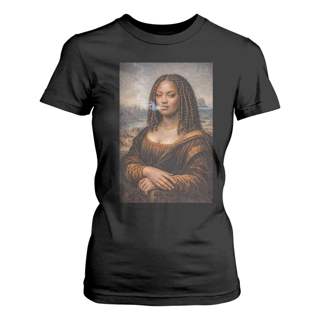 Funny Black Mona Lisa T Shirt For Women African American Pride