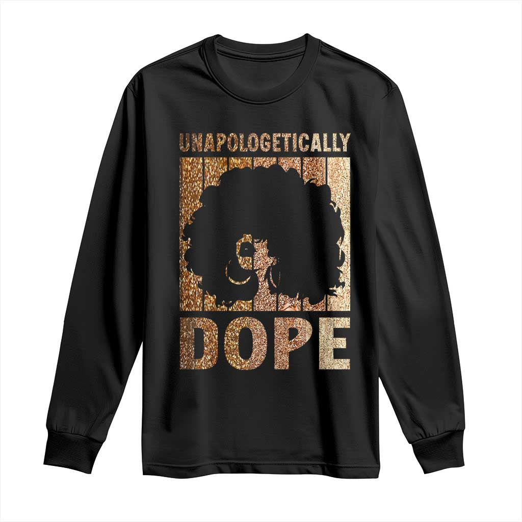 Melanin Queen Glitter Print Long Sleeve Shirt Unapologetically Dope - African Pride