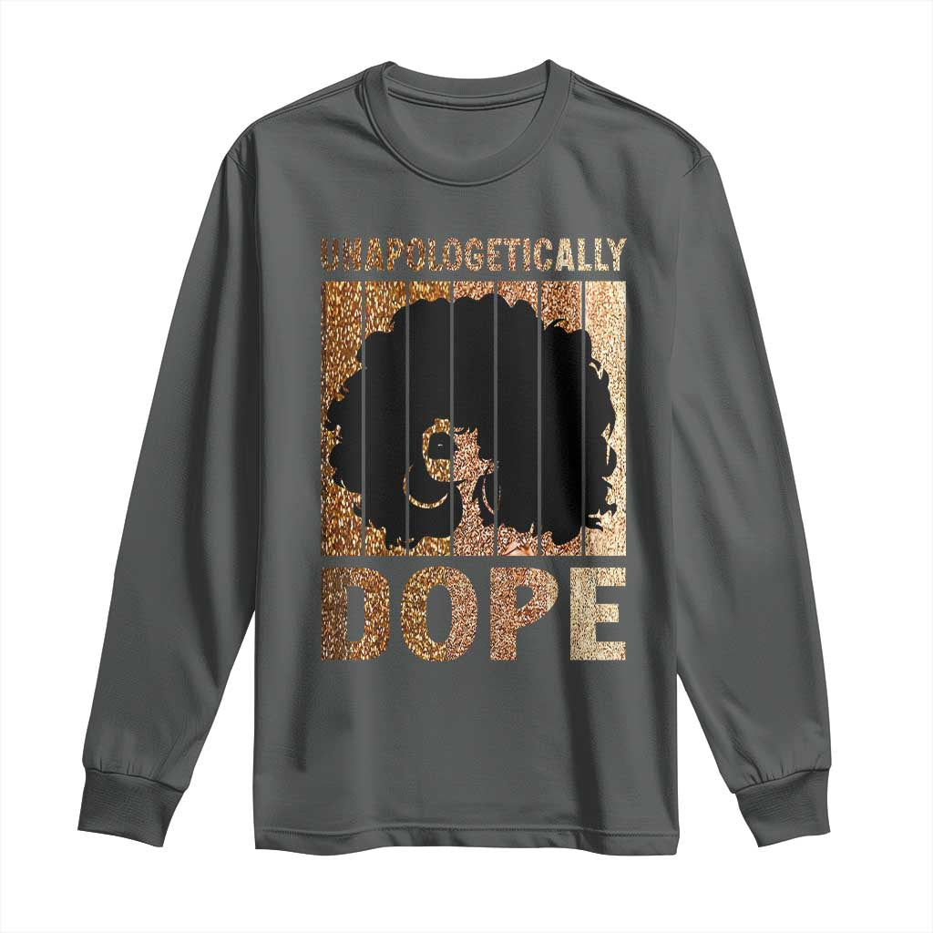 Melanin Queen Glitter Print Long Sleeve Shirt Unapologetically Dope - African Pride