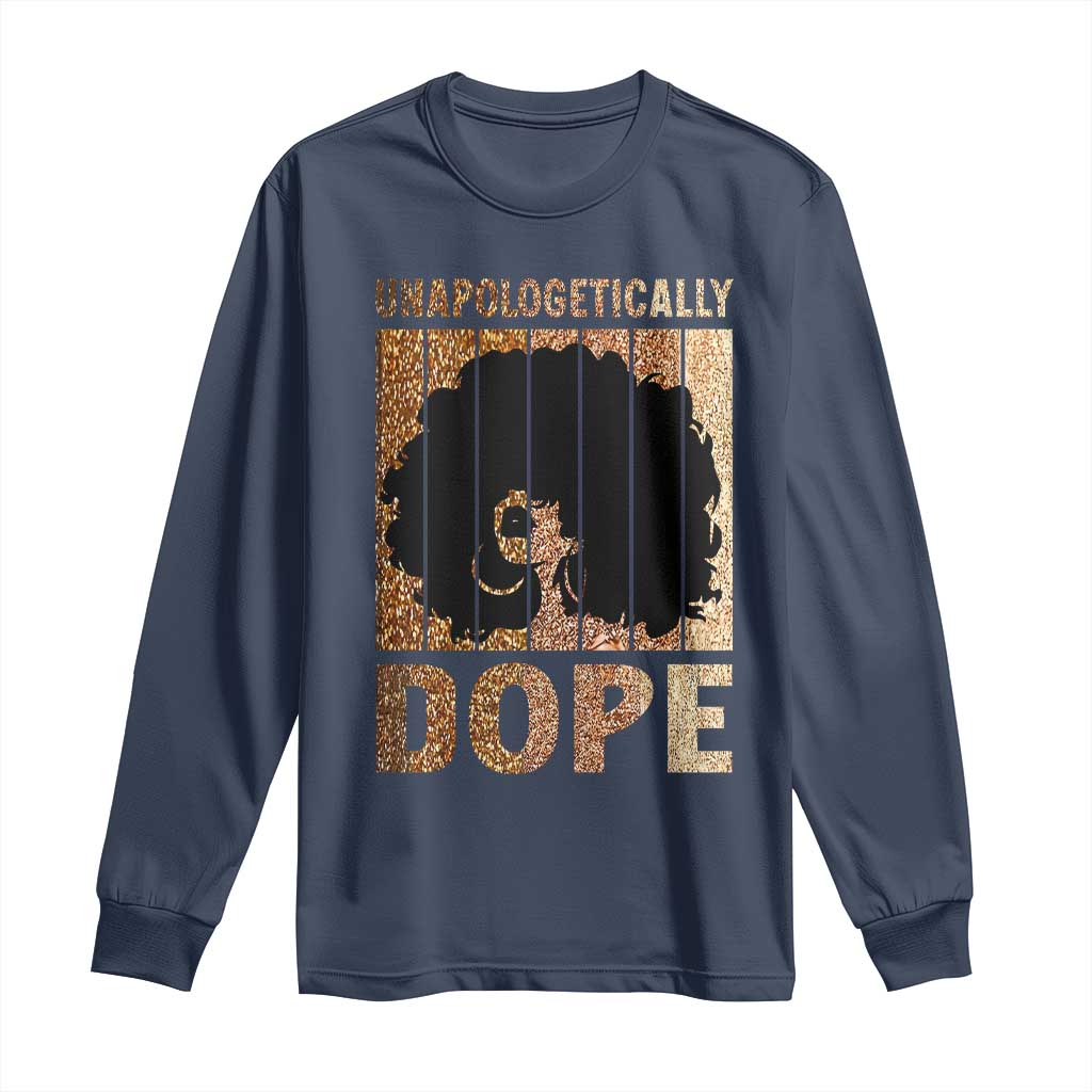 Melanin Queen Glitter Print Long Sleeve Shirt Unapologetically Dope - African Pride