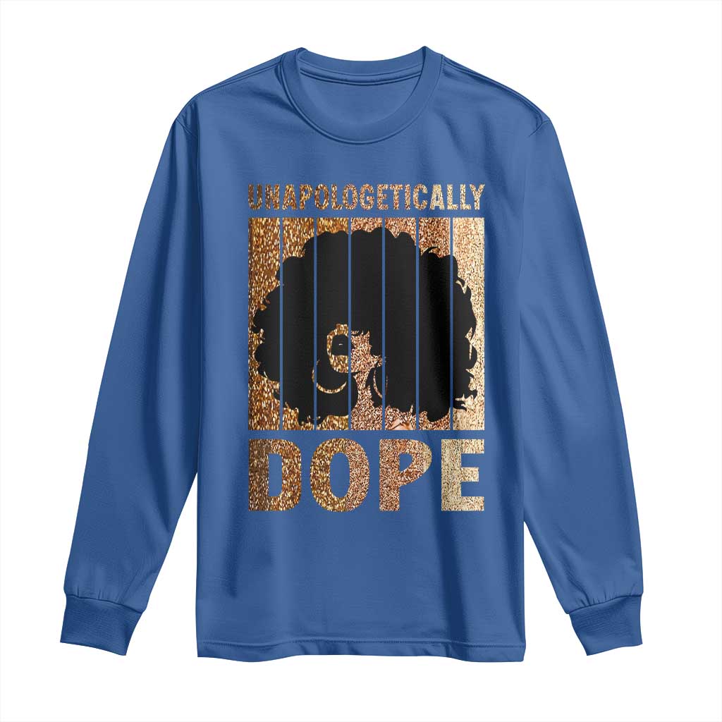 Melanin Queen Glitter Print Long Sleeve Shirt Unapologetically Dope - African Pride