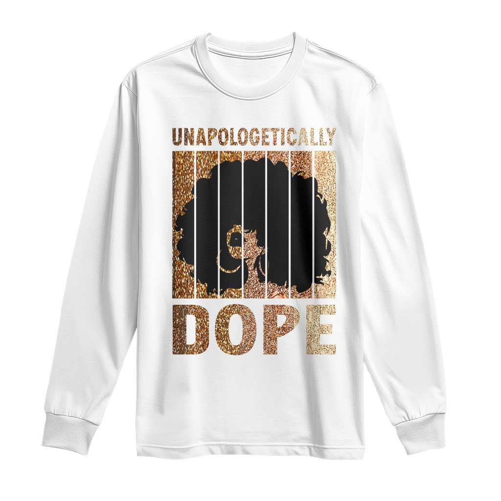 Melanin Queen Glitter Print Long Sleeve Shirt Unapologetically Dope - African Pride