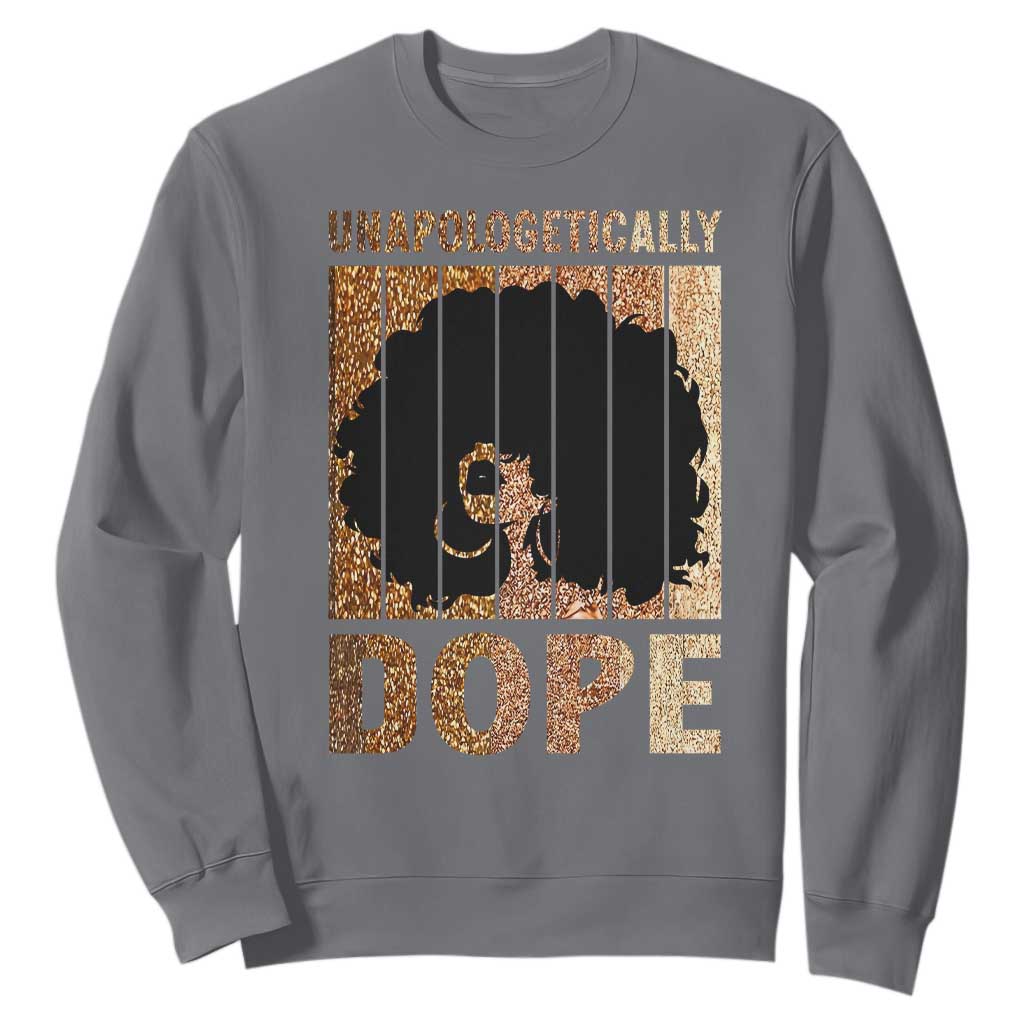 Melanin Queen Glitter Print Sweatshirt Unapologetically Dope - African Pride