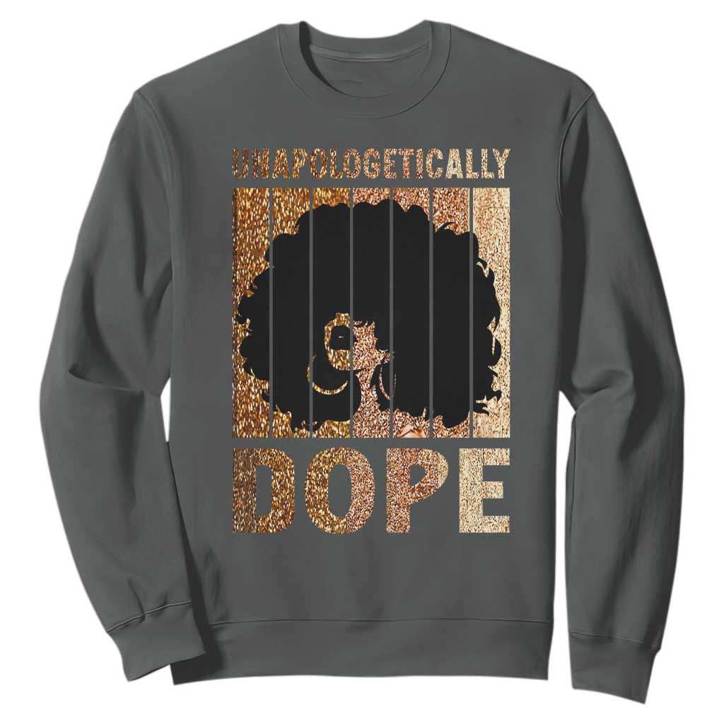 Melanin Queen Glitter Print Sweatshirt Unapologetically Dope - African Pride