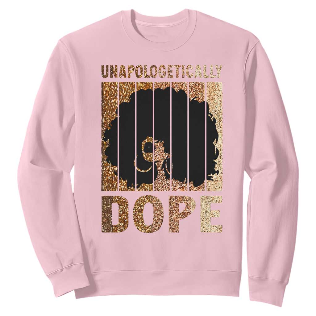 Melanin Queen Glitter Print Sweatshirt Unapologetically Dope - African Pride