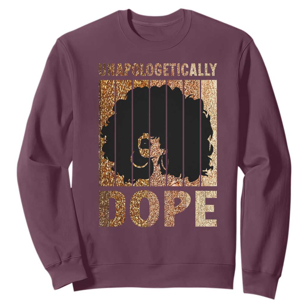 Melanin Queen Glitter Print Sweatshirt Unapologetically Dope - African Pride