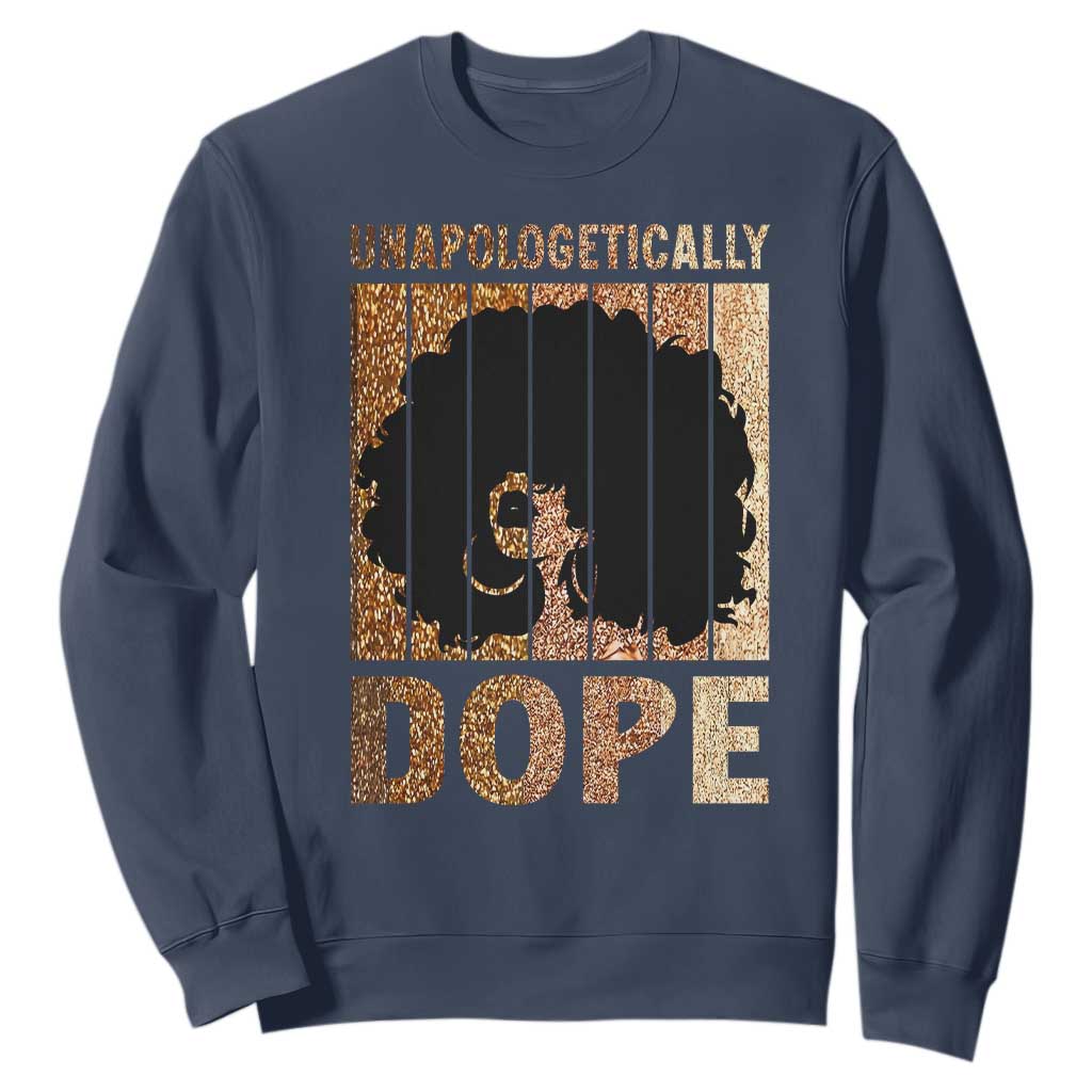 Melanin Queen Glitter Print Sweatshirt Unapologetically Dope - African Pride