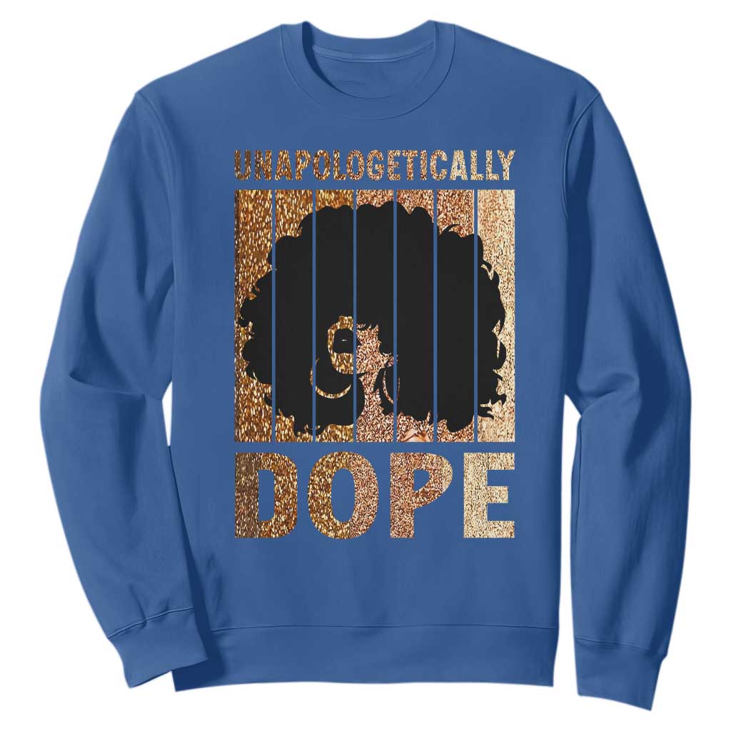 Melanin Queen Glitter Print Sweatshirt Unapologetically Dope - African Pride