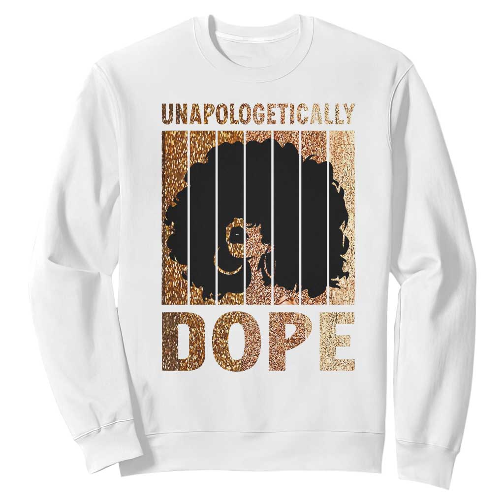 Melanin Queen Glitter Print Sweatshirt Unapologetically Dope - African Pride