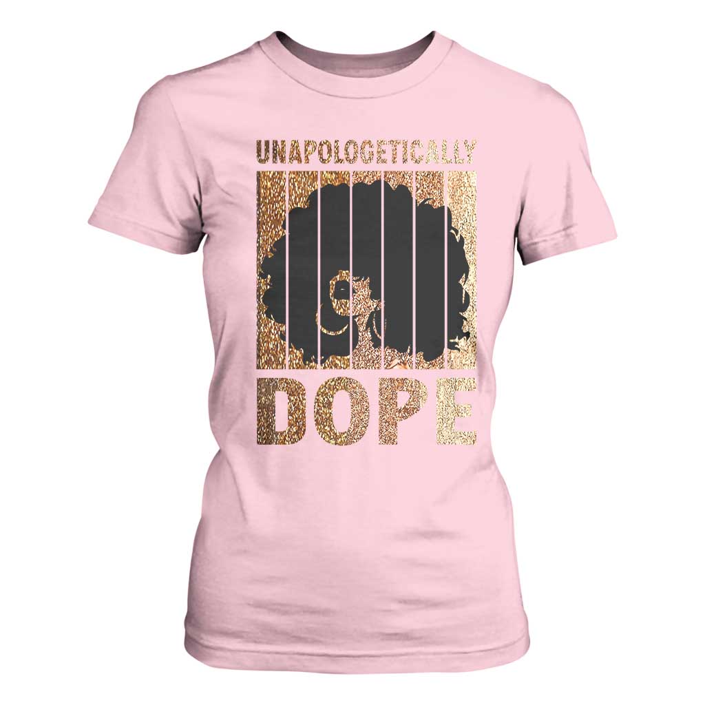 Melanin Queen Glitter Print T Shirt For Women Unapologetically Dope - African Pride