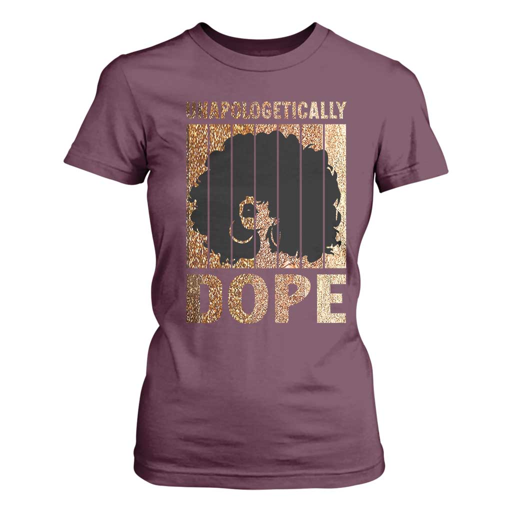 Melanin Queen Glitter Print T Shirt For Women Unapologetically Dope - African Pride