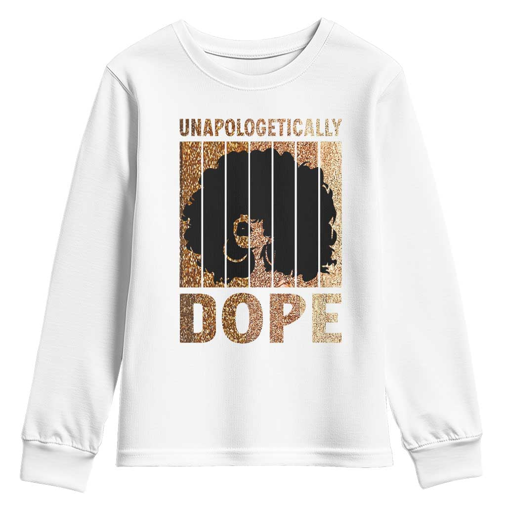 Melanin Queen Glitter Print Youth Sweatshirt Unapologetically Dope - African Pride