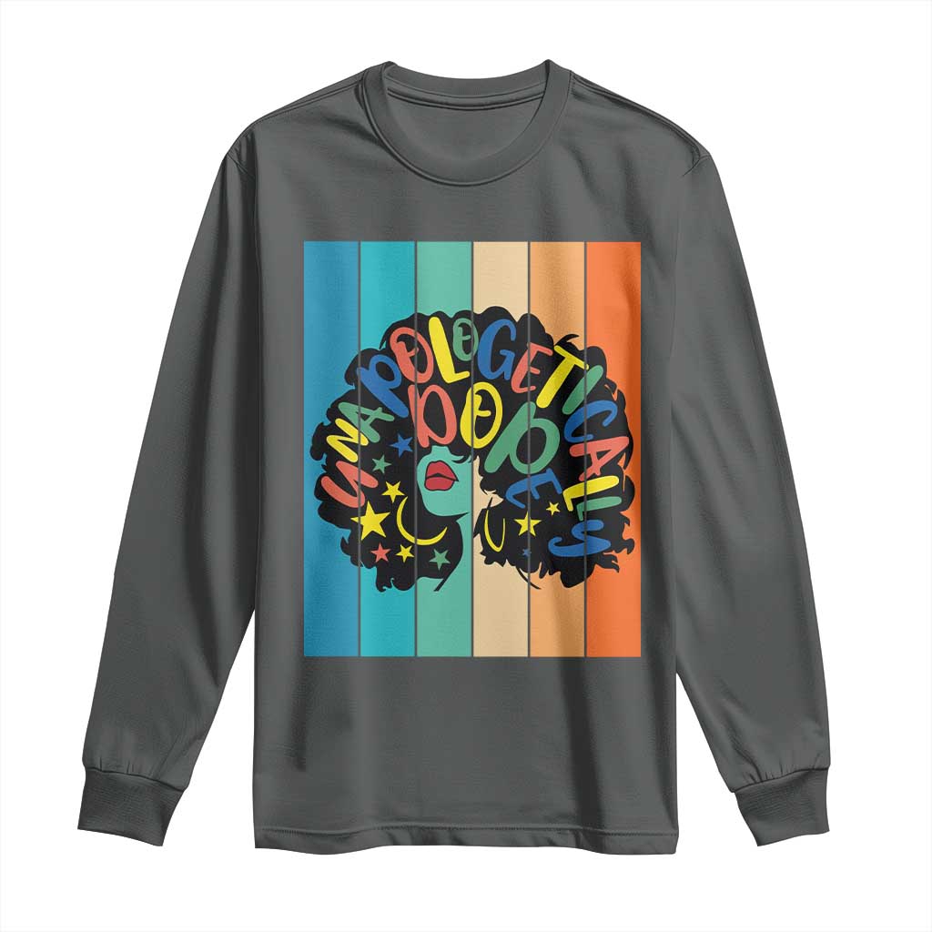 Black Girl Magic Pride Long Sleeve Shirt Unapologetically Dope Retro Sunset - African Pride