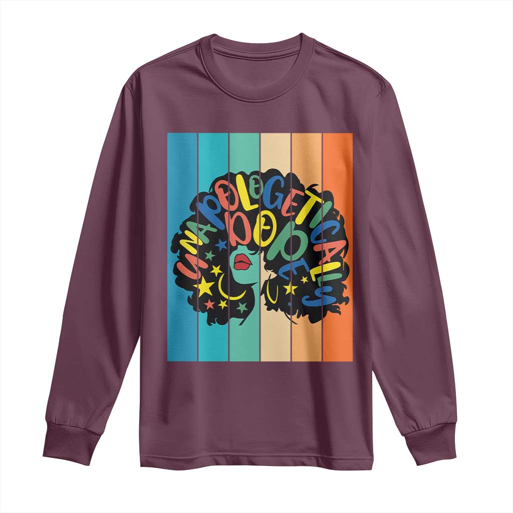 Black Girl Magic Pride Long Sleeve Shirt Unapologetically Dope Retro Sunset - African Pride