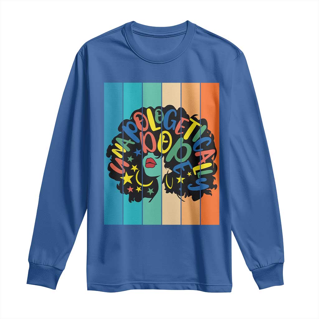 Black Girl Magic Pride Long Sleeve Shirt Unapologetically Dope Retro Sunset - African Pride