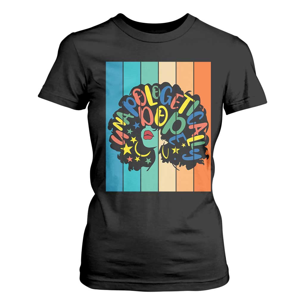 Black Girl Magic Pride T Shirt For Women Unapologetically Dope Retro Sunset - African Pride