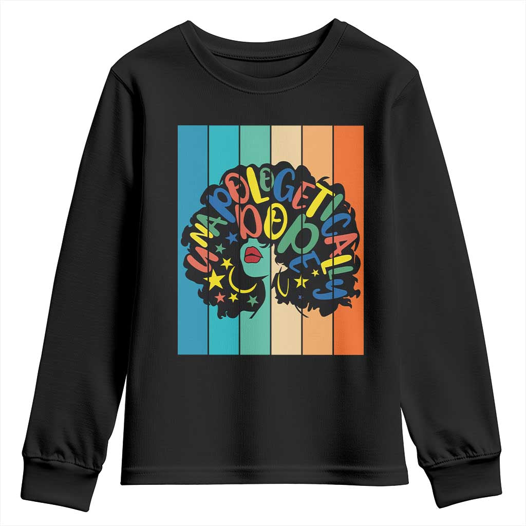 Black Girl Magic Pride Youth Sweatshirt Unapologetically Dope Retro Sunset - African Pride
