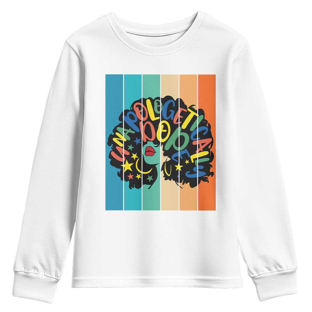 Black Girl Magic Pride Youth Sweatshirt Unapologetically Dope Retro Sunset - African Pride