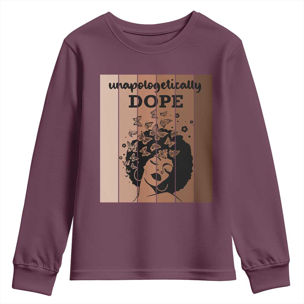 Inspirational Black Women Gift Youth Sweatshirt Unapologetically Dope - African Pride