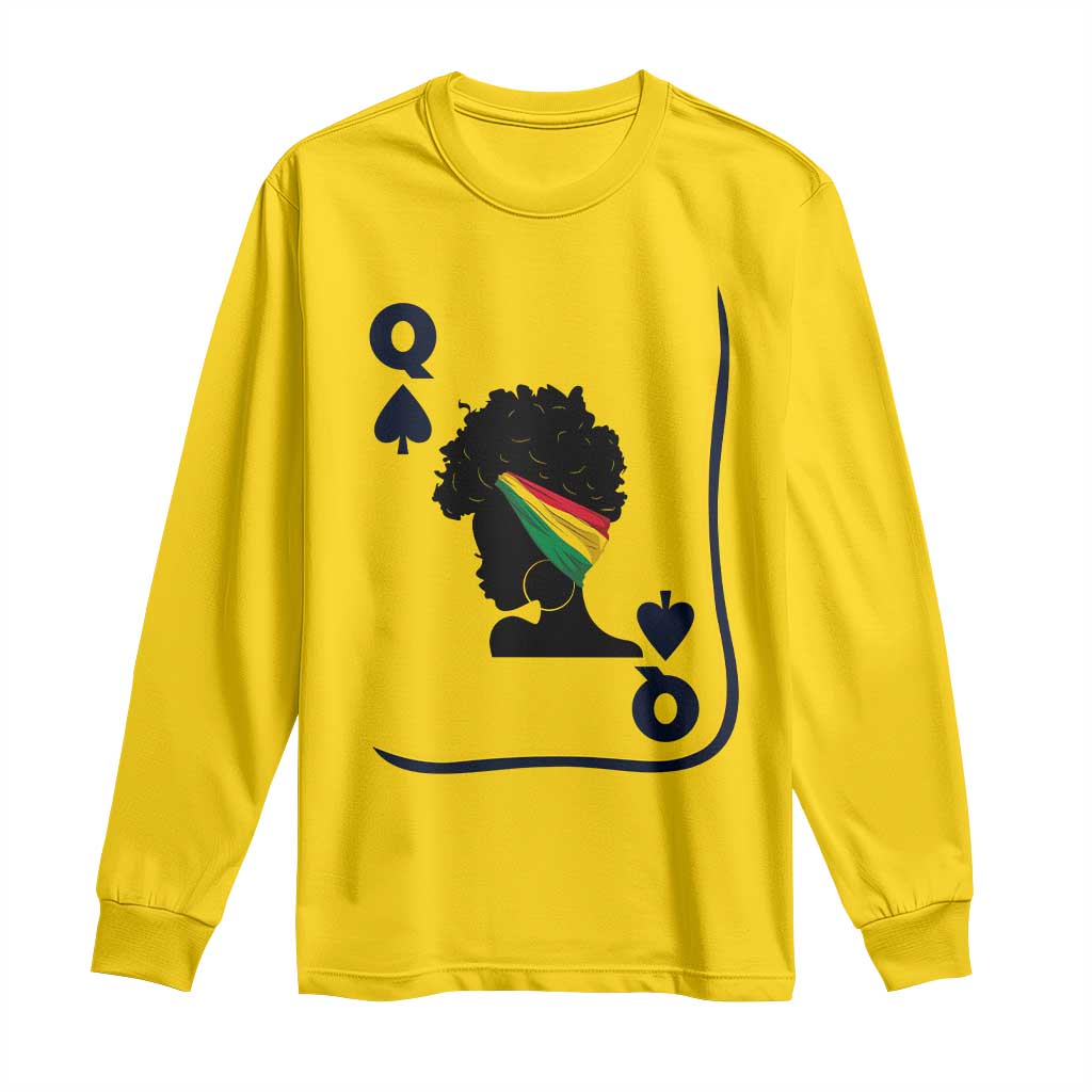 Black Woman Gift Long Sleeve Shirt Melanin Queen Card - African Pride