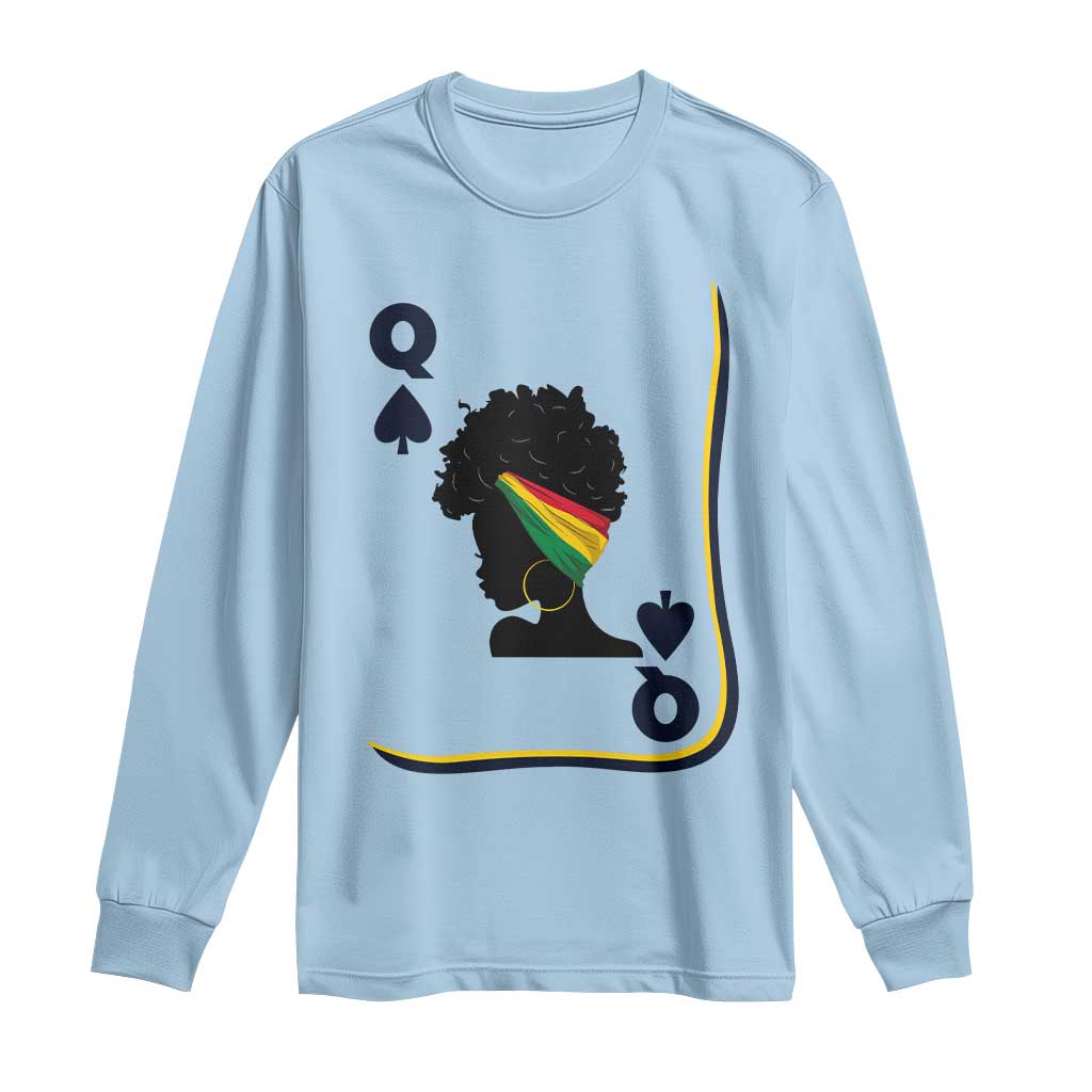 Black Woman Gift Long Sleeve Shirt Melanin Queen Card - African Pride