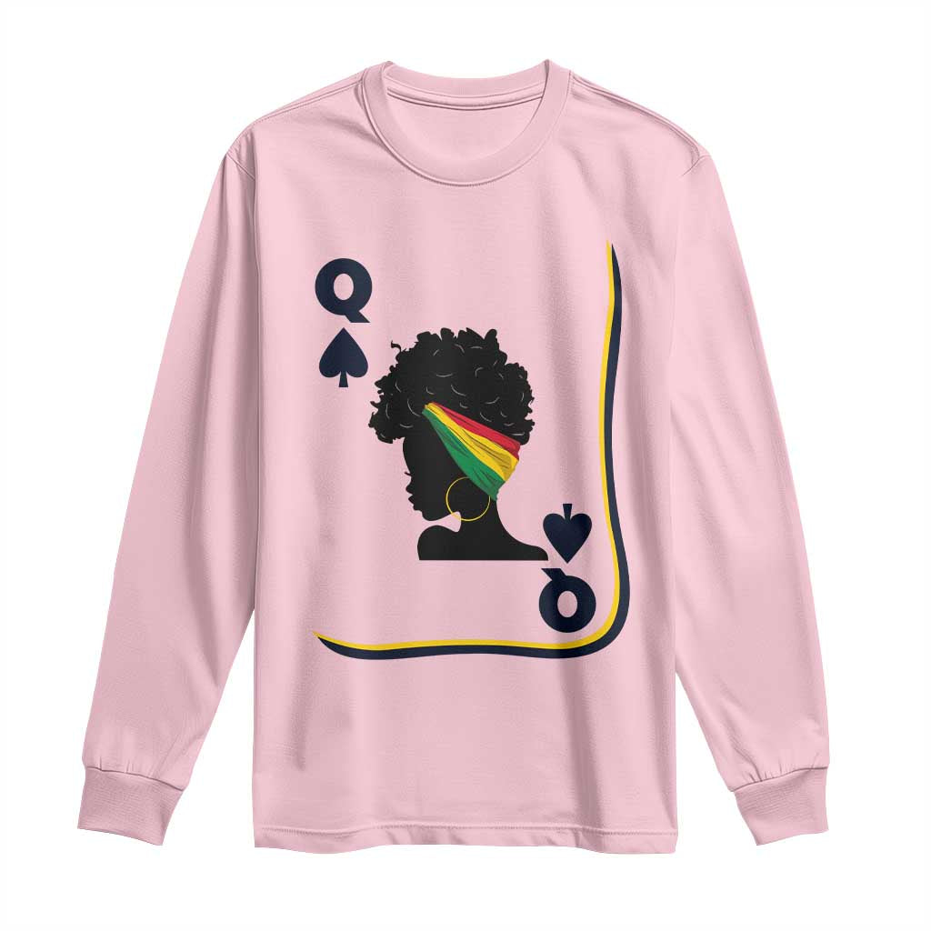 Black Woman Gift Long Sleeve Shirt Melanin Queen Card - African Pride