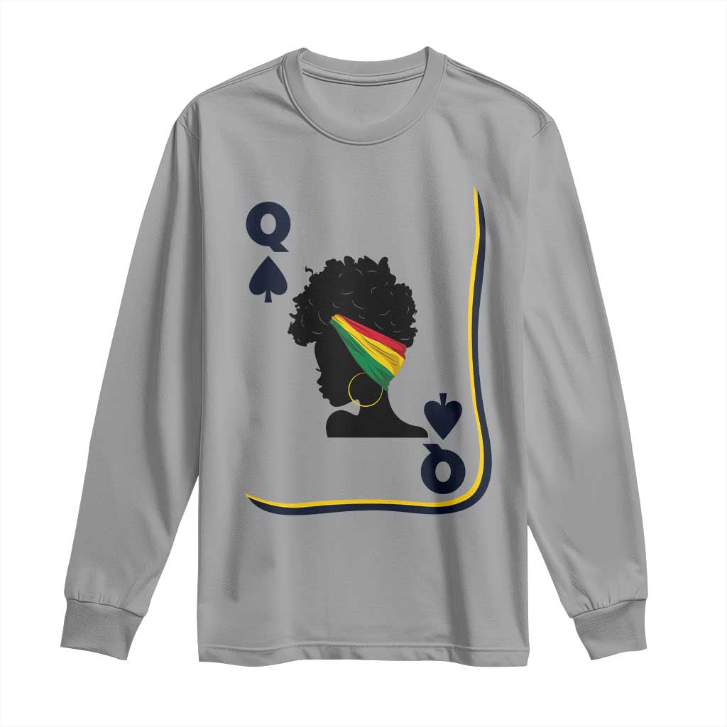 Black Woman Gift Long Sleeve Shirt Melanin Queen Card - African Pride