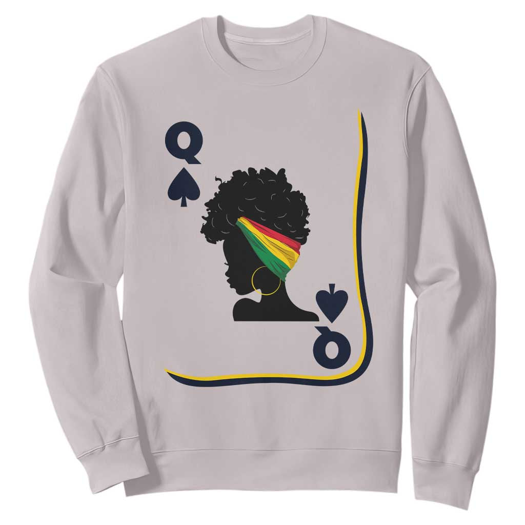 Black Woman Gift Sweatshirt Melanin Queen Card - African Pride