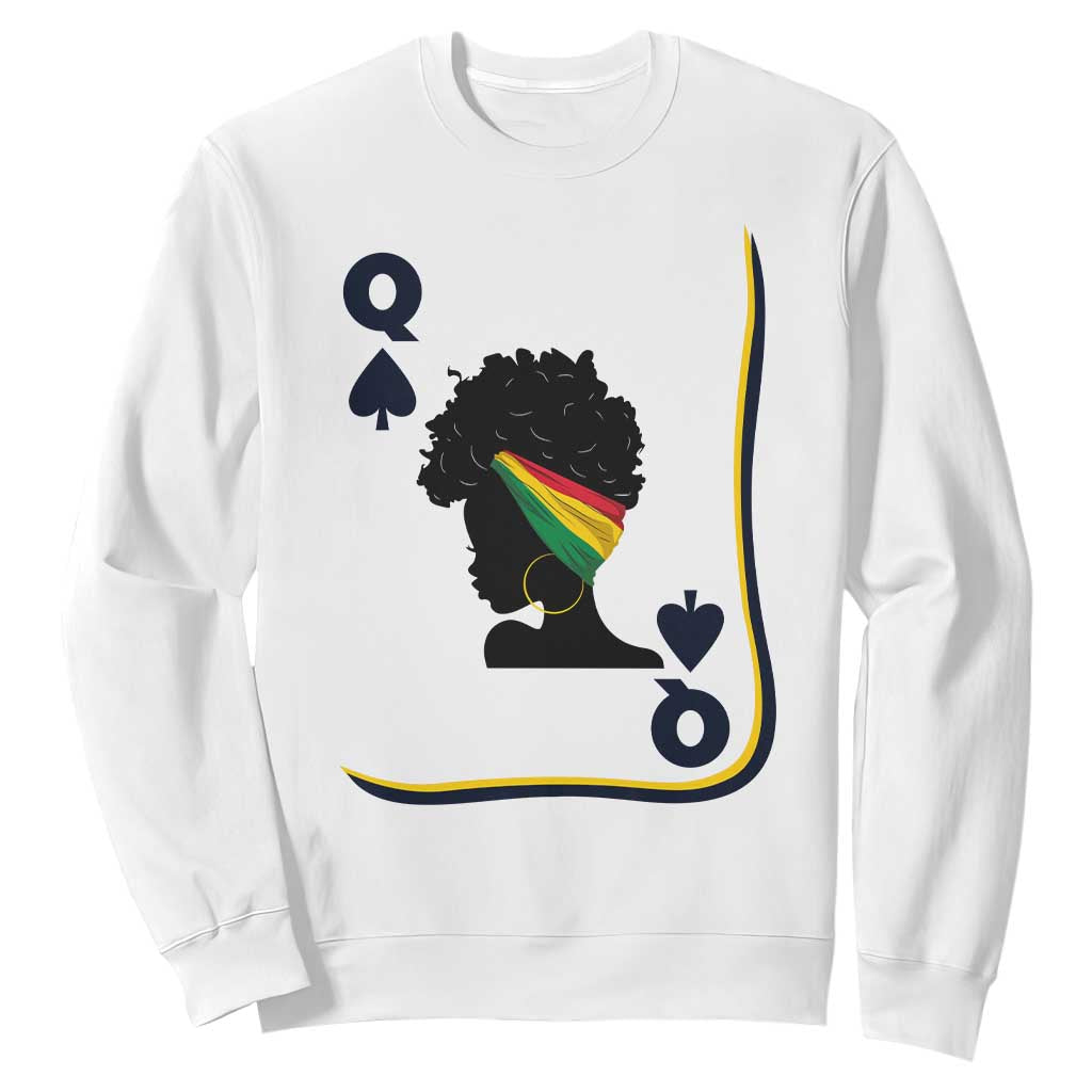 Black Woman Gift Sweatshirt Melanin Queen Card - African Pride