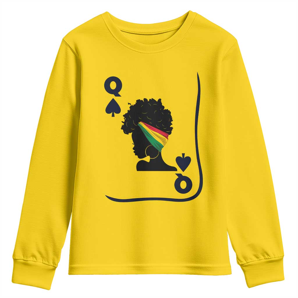 Black Woman Gift Youth Sweatshirt Melanin Queen Card - African Pride