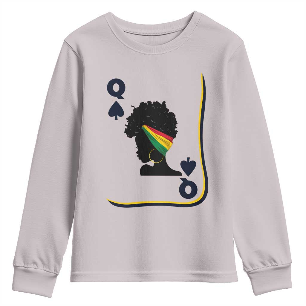 Black Woman Gift Youth Sweatshirt Melanin Queen Card - African Pride