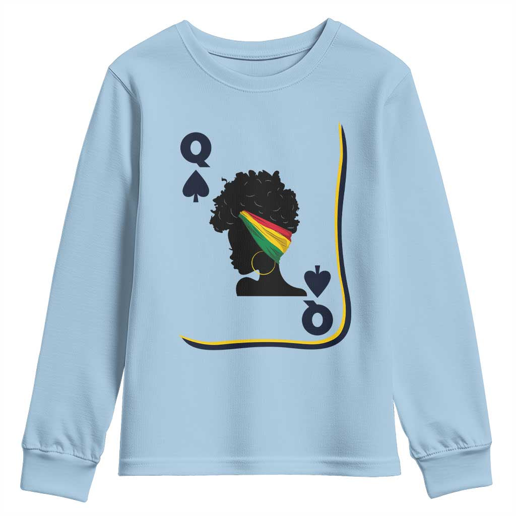 Black Woman Gift Youth Sweatshirt Melanin Queen Card - African Pride