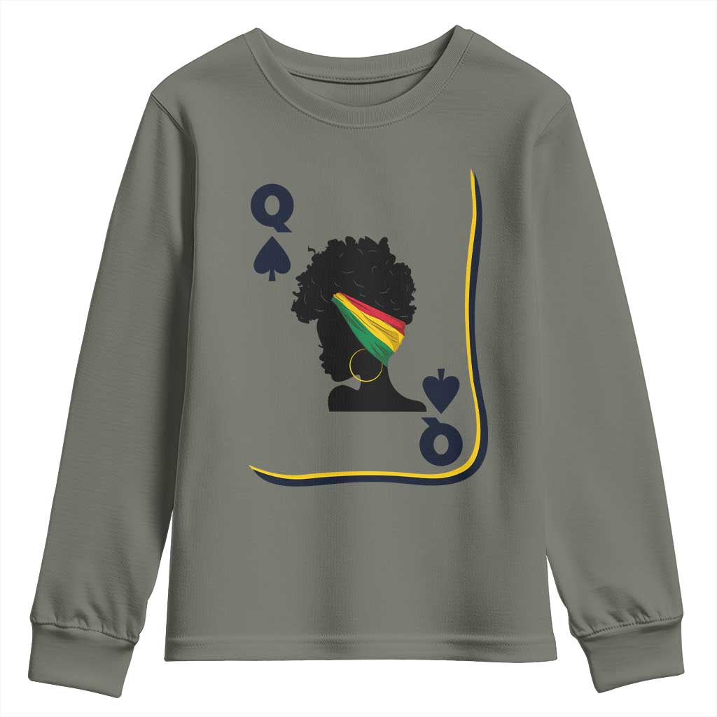 Black Woman Gift Youth Sweatshirt Melanin Queen Card - African Pride