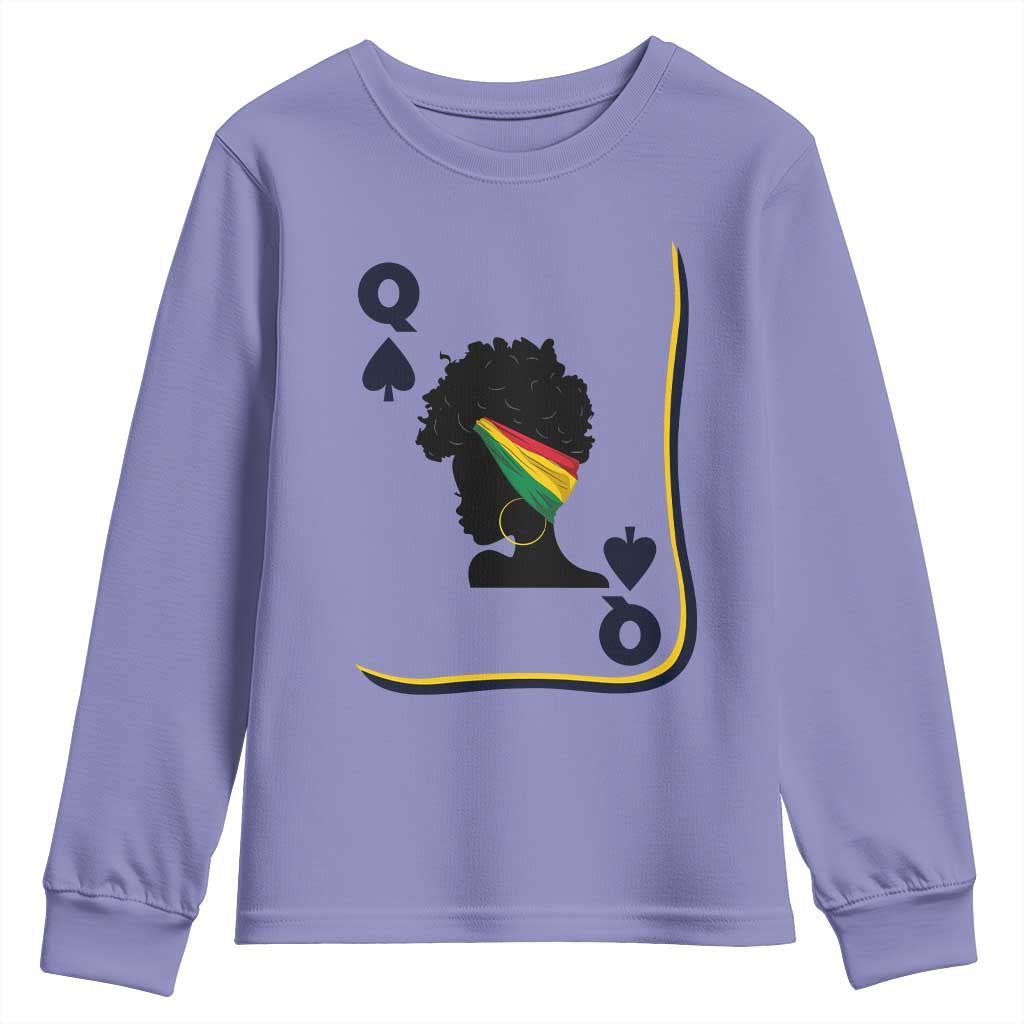 Black Woman Gift Youth Sweatshirt Melanin Queen Card - African Pride